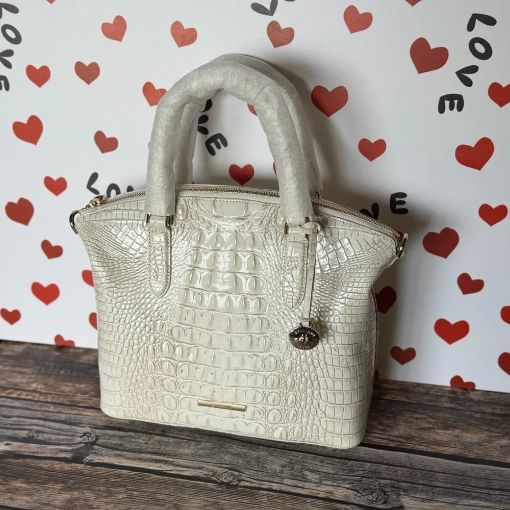 FIRM Brahmin COCONUT MILK Medium Duxbury White HTF Creamy Off White NWT
